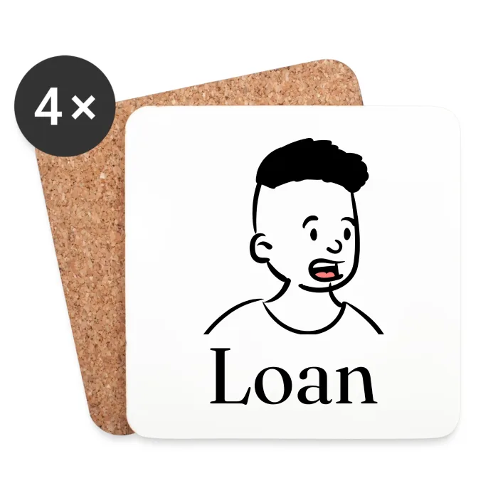Lot de dessous de verre personnalisés au prénom Loan
