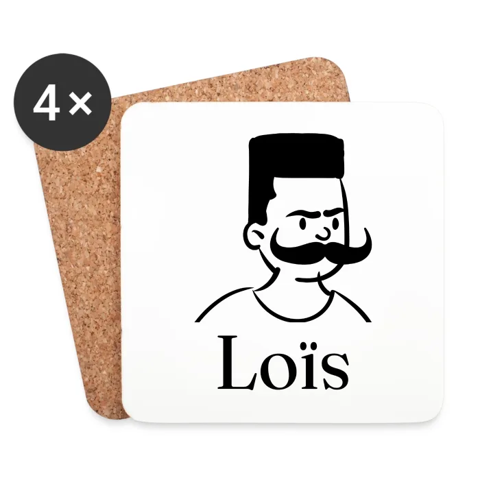 Lot de dessous de verre personnalisés au prénom Loïs