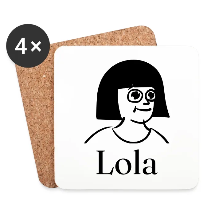 Lot de dessous de verre personnalisés au prénom Lola