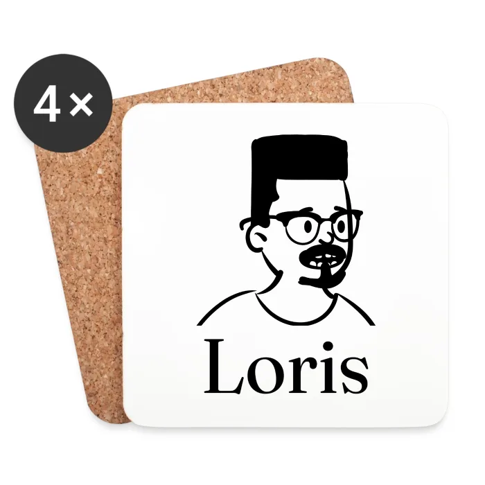 Lot de dessous de verre personnalisés au prénom Loris