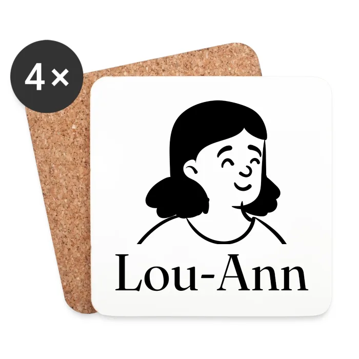 Lot de dessous de verre personnalisés au prénom Lou-Ann