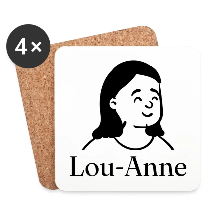 Lot de dessous de verre personnalisés au prénom Lou-Anne