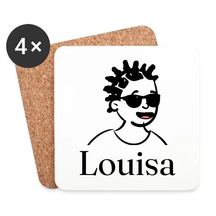 Lot de dessous de verre personnalisés au prénom Louisa