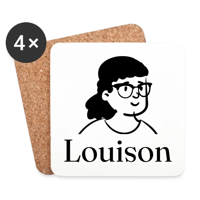 Lot de dessous de verre personnalisés au prénom Louison