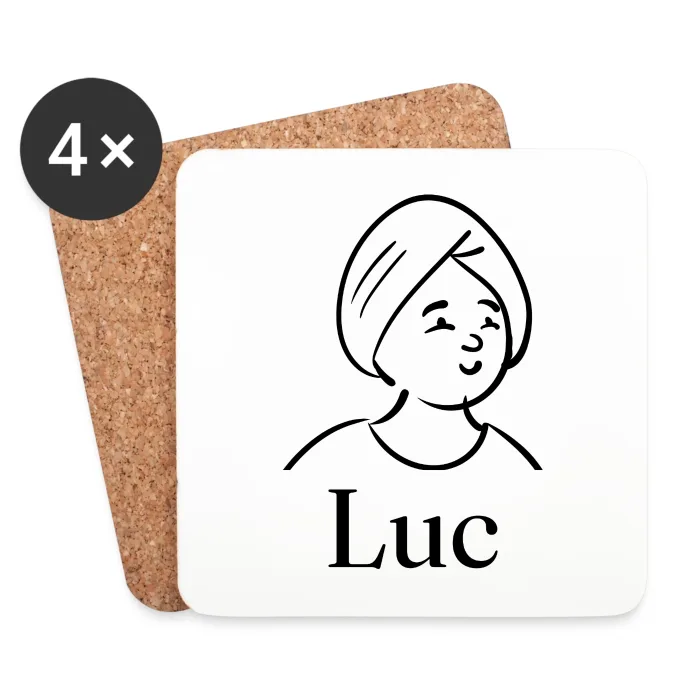 Lot de dessous de verre personnalisés au prénom Luc
