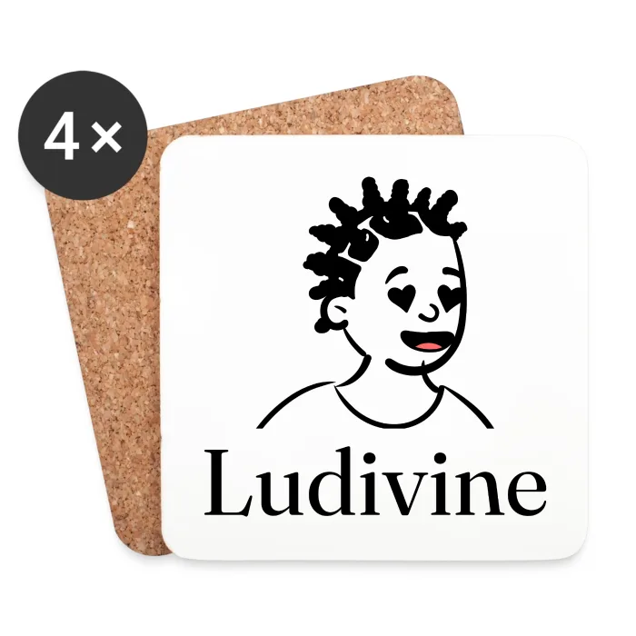 Lot de dessous de verre personnalisés au prénom Ludivine