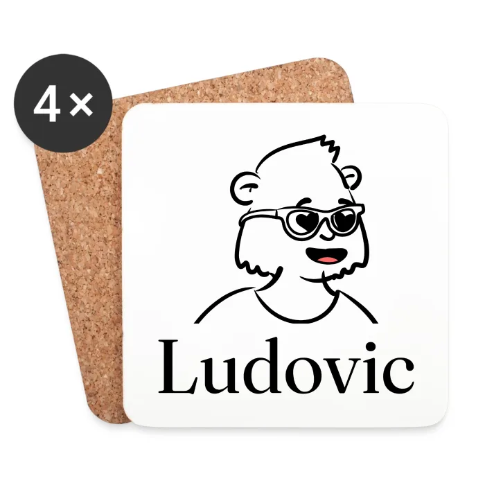 Lot de dessous de verre personnalisés au prénom Ludovic