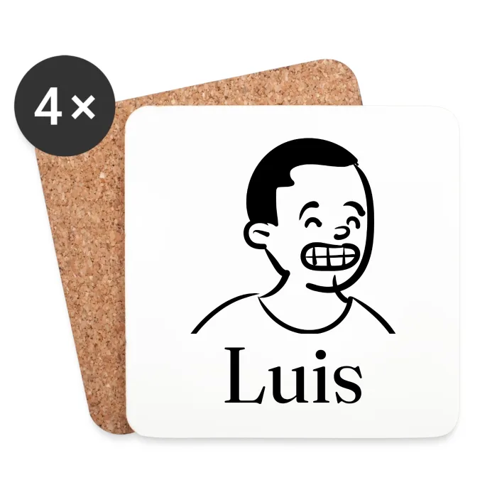 Lot de dessous de verre personnalisés au prénom Luis