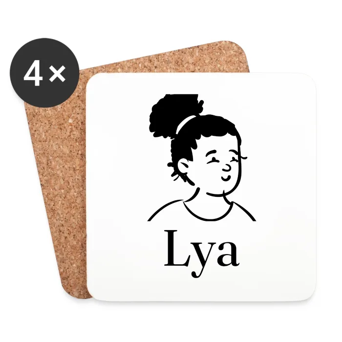 Lot de dessous de verre personnalisés au prénom Lya