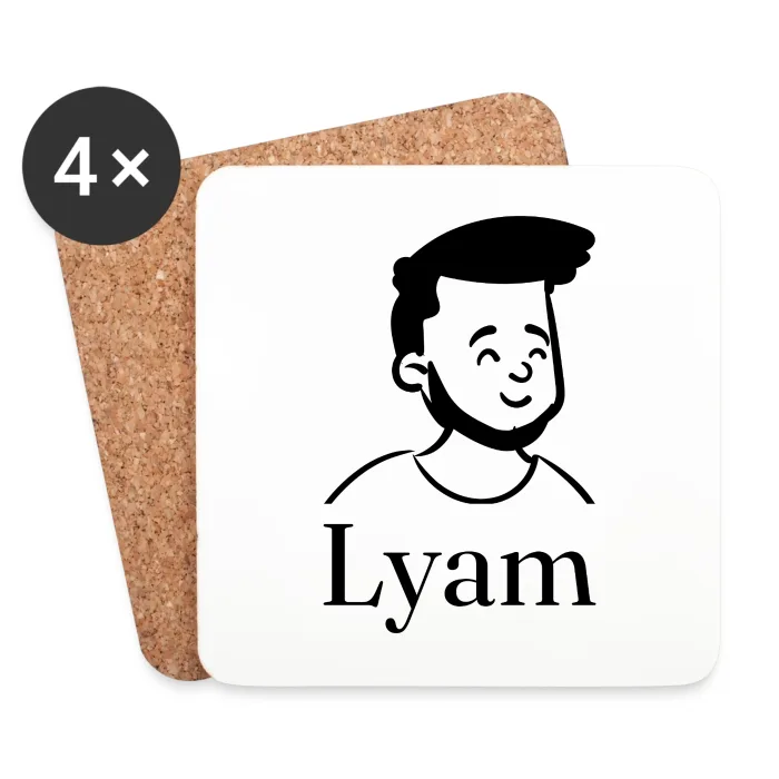 Lot de dessous de verre personnalisés au prénom Lyam