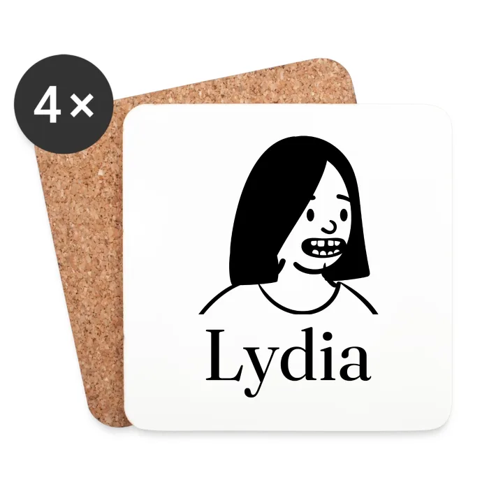 Lot de dessous de verre personnalisés au prénom Lydia