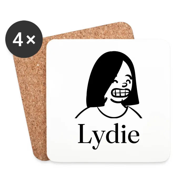 Lot de dessous de verre personnalisés au prénom Lydie