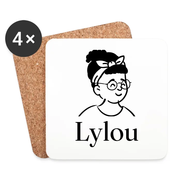 Lot de dessous de verre personnalisés au prénom Lylou