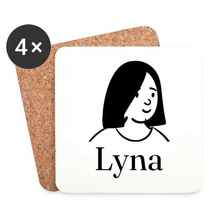 Lot de dessous de verre personnalisés au prénom Lyna