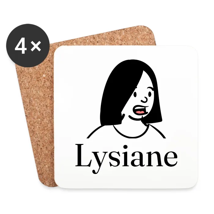 Lot de dessous de verre personnalisés au prénom Lysiane