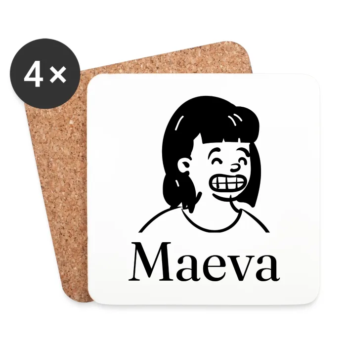 Lot de dessous de verre personnalisés au prénom Maeva