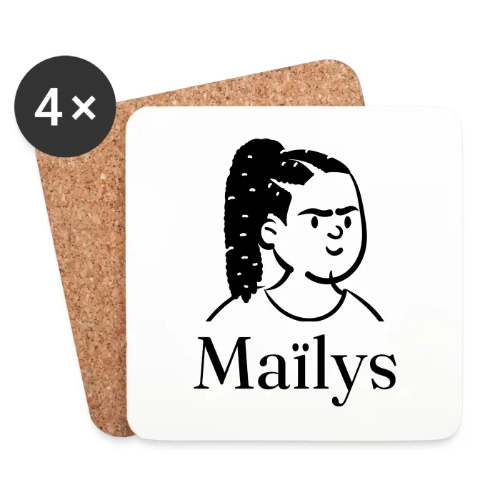 Lot de dessous de verre personnalisés au prénom Maïlys