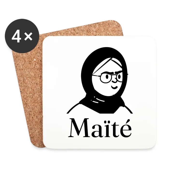 Lot de dessous de verre personnalisés au prénom Maïté
