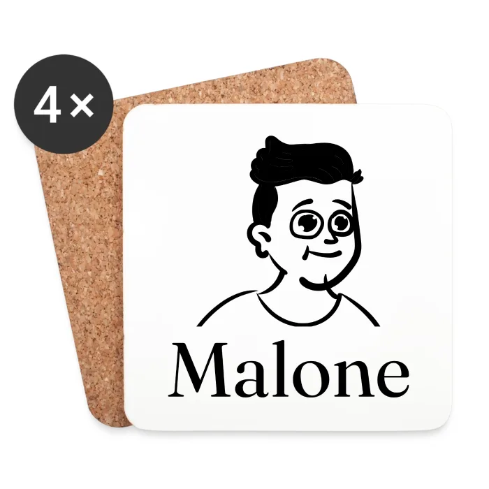 Lot de dessous de verre personnalisés au prénom Malone