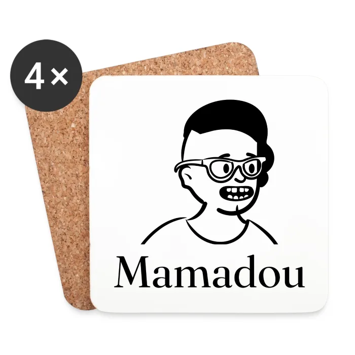 Lot de dessous de verre personnalisés au prénom Mamadou