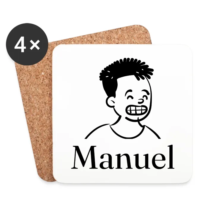 Lot de dessous de verre personnalisés au prénom Manuel
