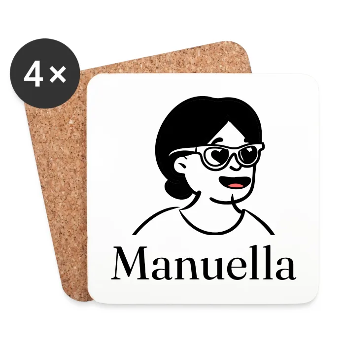 Lot de dessous de verre personnalisés au prénom Manuella