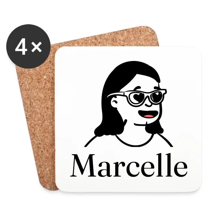 Lot de dessous de verre personnalisés au prénom Marcelle