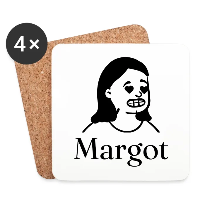 Lot de dessous de verre personnalisés au prénom Margot