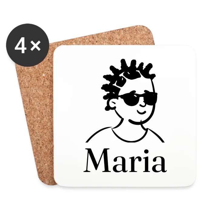 Lot de dessous de verre personnalisés au prénom Maria