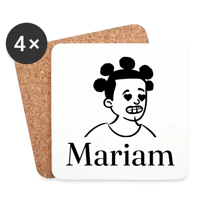 Lot de dessous de verre personnalisés au prénom Mariam