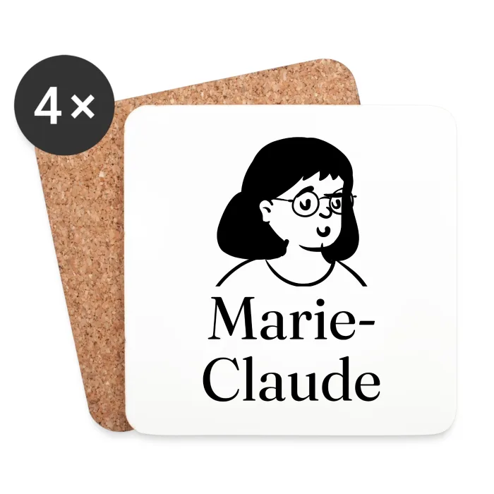 Lot de dessous de verre personnalisés au prénom Marie-Claude