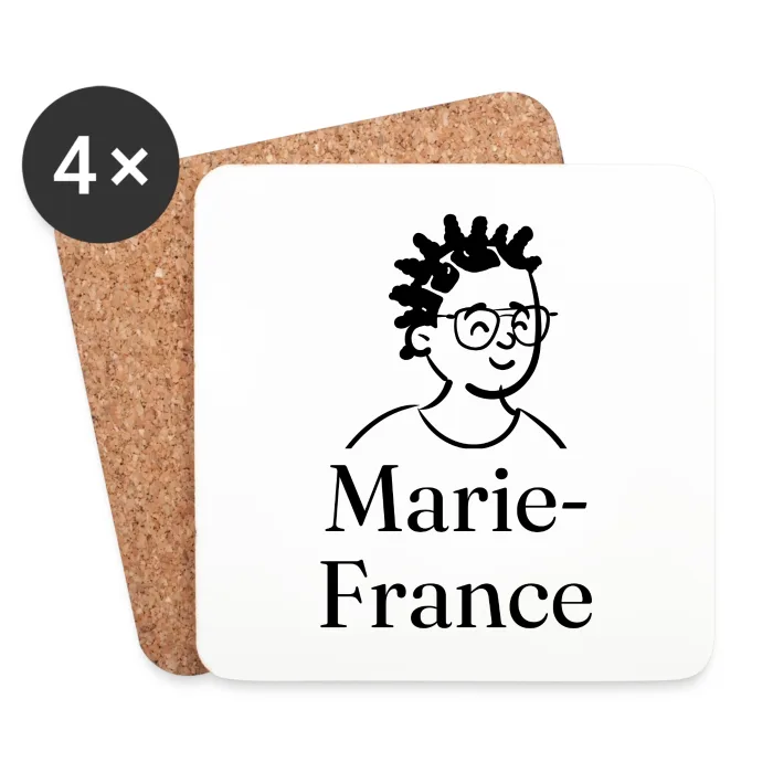 Lot de dessous de verre personnalisés au prénom Marie-France