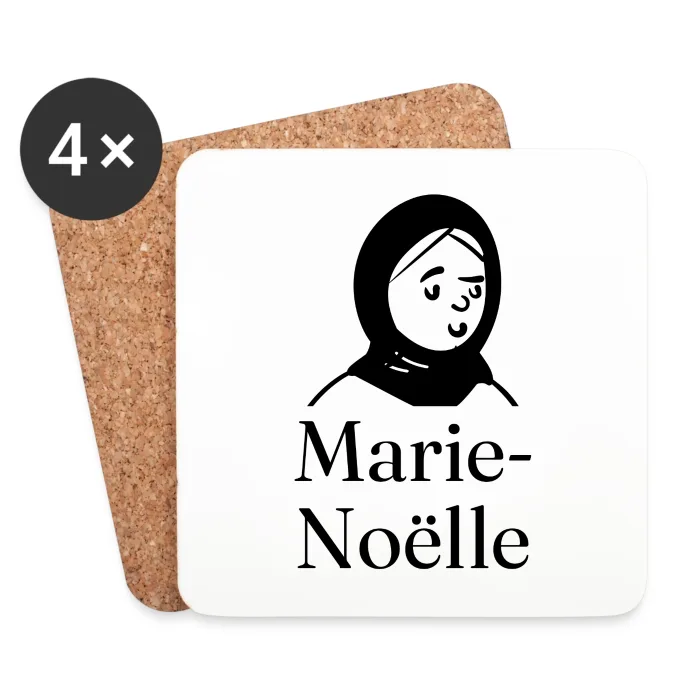 Lot de dessous de verre personnalisés au prénom Marie-Noëlle