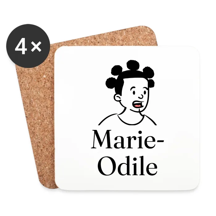 Lot de dessous de verre personnalisés au prénom Marie-Odile