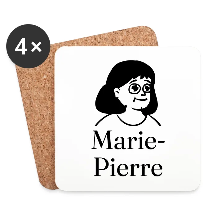 Lot de dessous de verre personnalisés au prénom Marie-Pierre