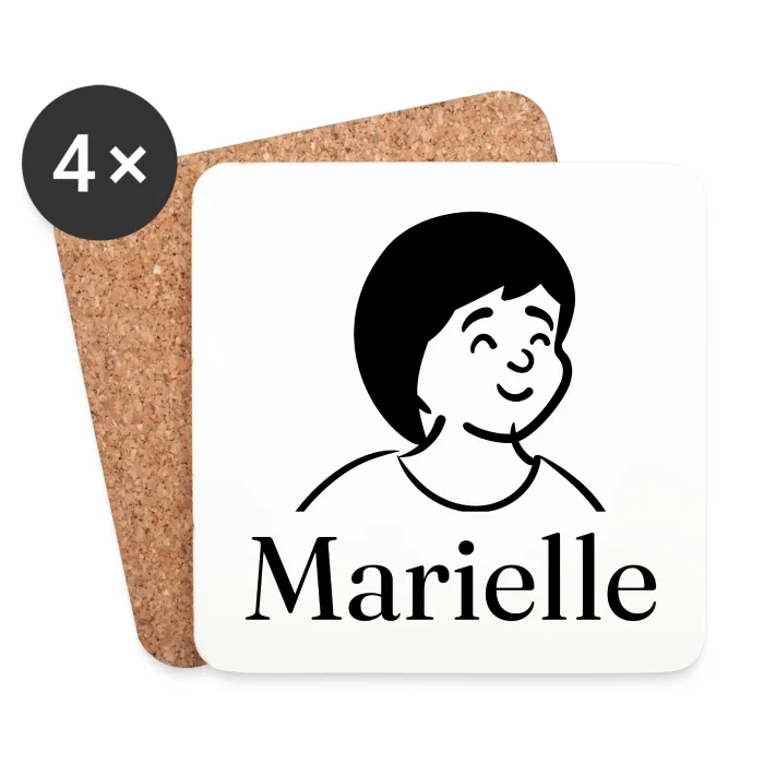 Lot de dessous de verre personnalisés au prénom Marielle