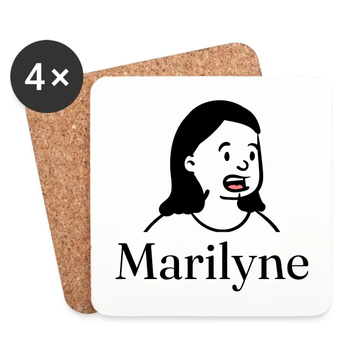 Lot de dessous de verre personnalisés au prénom Marilyne