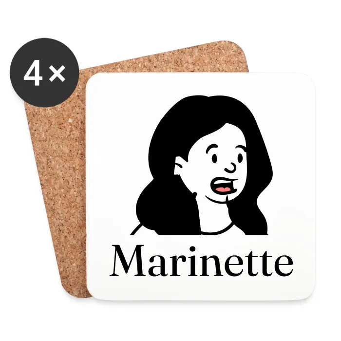 Lot de dessous de verre personnalisés au prénom Marinette