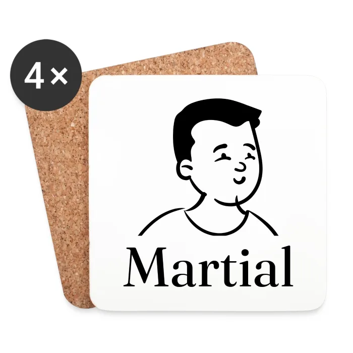 Lot de dessous de verre personnalisés au prénom Martial