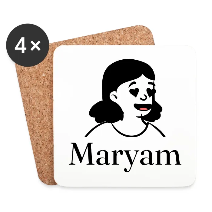 Lot de dessous de verre personnalisés au prénom Maryam