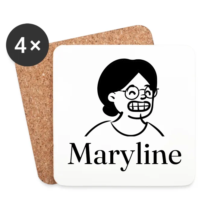Lot de dessous de verre personnalisés au prénom Maryline