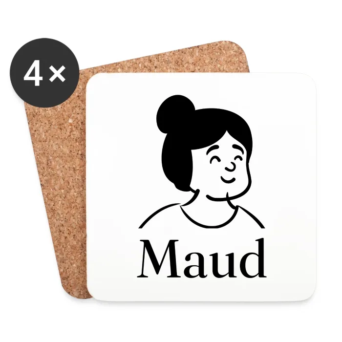 Lot de dessous de verre personnalisés au prénom Maud