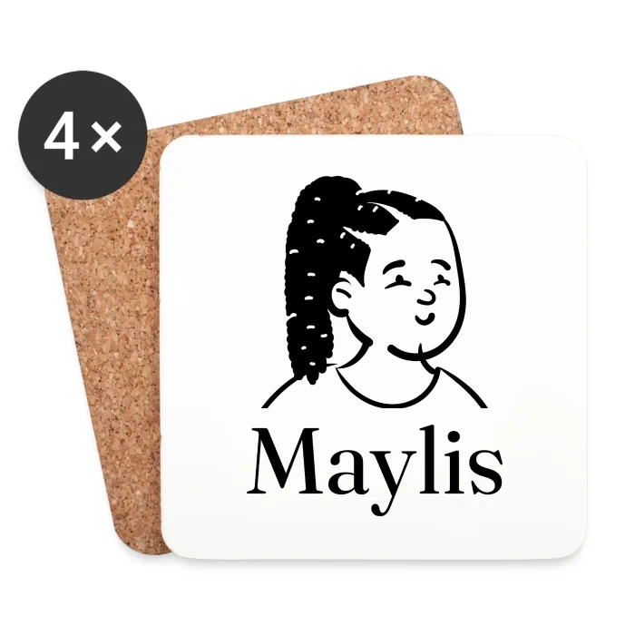 Lot de dessous de verre personnalisés au prénom Maylis
