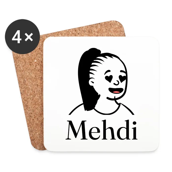 Lot de dessous de verre personnalisés au prénom Mehdi
