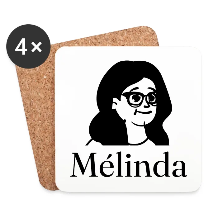 Lot de dessous de verre personnalisés au prénom Mélinda