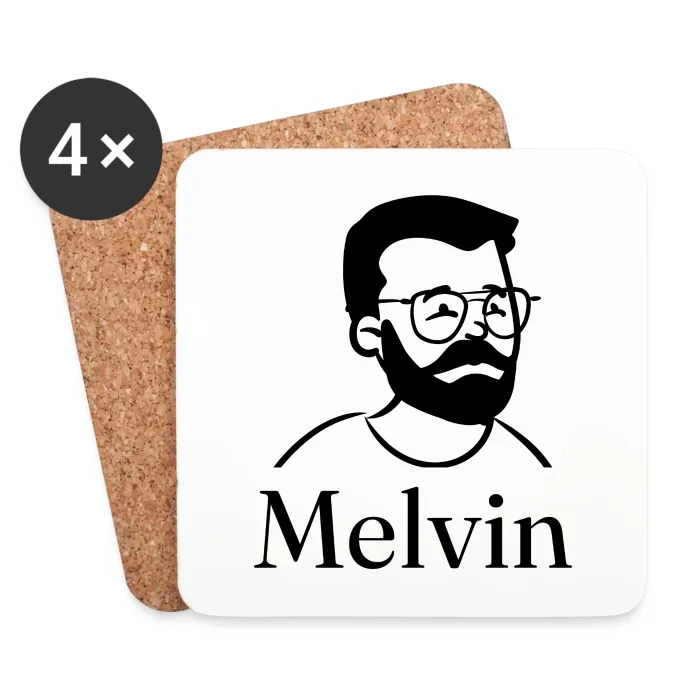 Lot de dessous de verre personnalisés au prénom Melvin