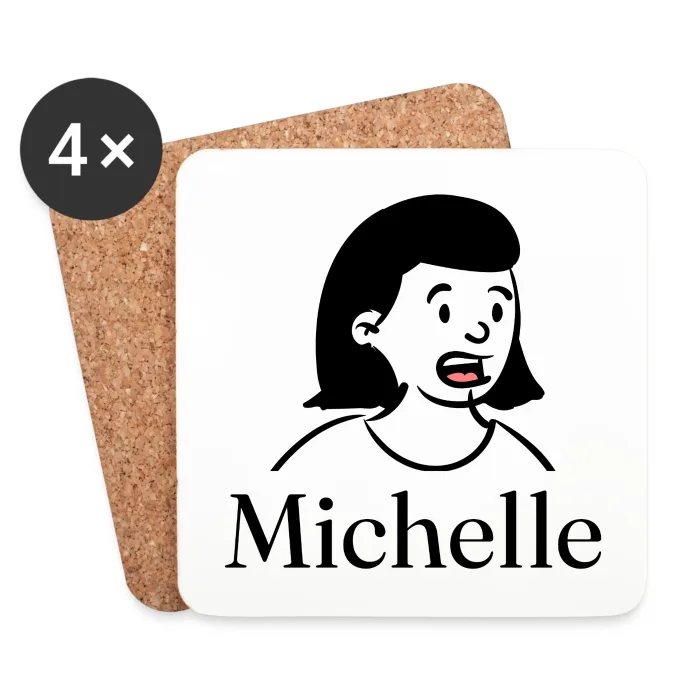 Lot de dessous de verre personnalisés au prénom Michelle