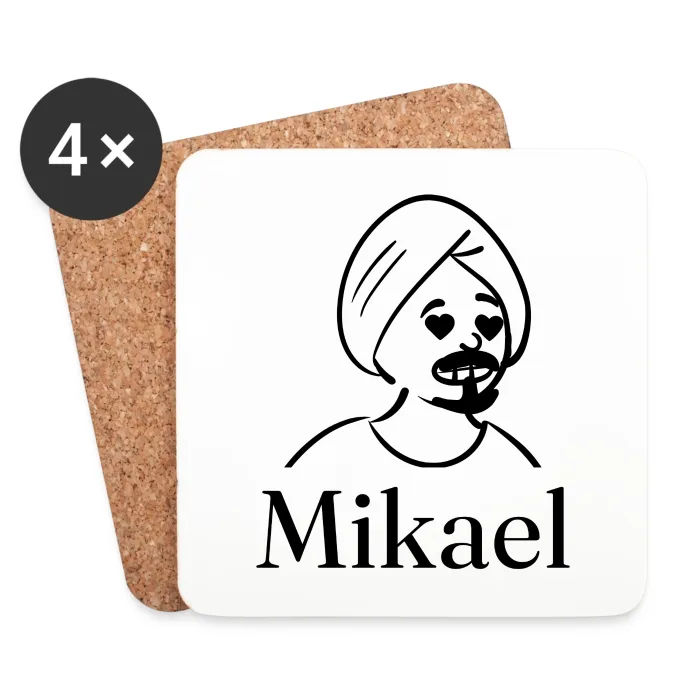 Lot de dessous de verre personnalisés au prénom Mikael
