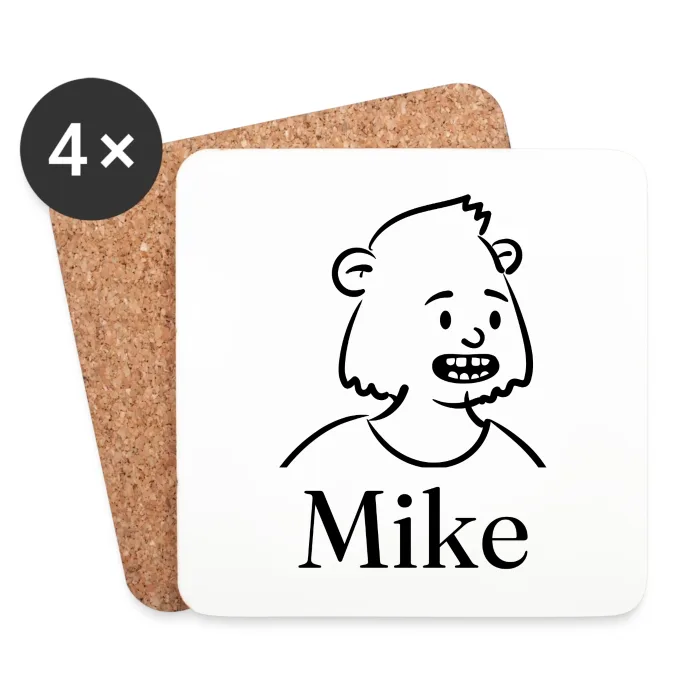Lot de dessous de verre personnalisés au prénom Mike