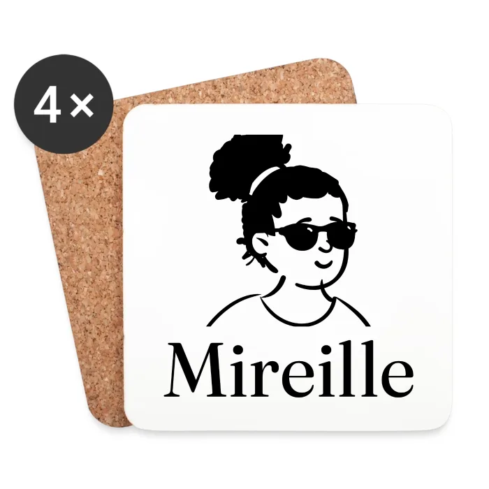 Lot de dessous de verre personnalisés au prénom Mireille